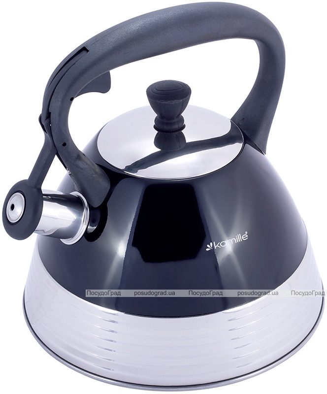 Чайник Kamille Whistling Kettle Black 3л з нержавіючої сталі зі свистком