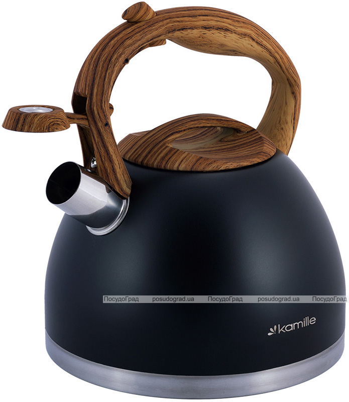 Чайник Kamille Whistling Kettle Black 2.7л з нержавіючої сталі зі свистком
