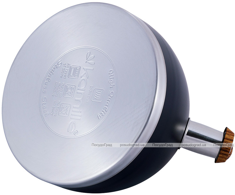 Чайник Kamille Whistling Kettle Black 2.7л з нержавіючої сталі зі свистком