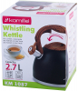 Чайник Kamille Whistling Kettle Black 2.7л з нержавіючої сталі зі свистком