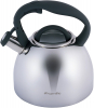 Чайник Kamille Whistling Kettle 2.7л з нержавіючої сталі зі свистком і скляною кришкою (сіра ручка)