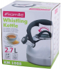 Чайник Kamille Whistling Kettle 2.7л з нержавіючої сталі зі свистком і скляною кришкою (сіра ручка)