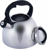 Чайник Kamille Whistling Kettle 2.7л з нержавіючої сталі зі свистком і скляною кришкою (чорна ручка)
