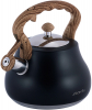 Чайник Kamille Whistling Kettle Black 2.7л з нержавіючої сталі зі свистком (чорний)