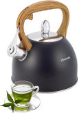 Чайник Kamille Whistling Kettle Black 2.5л з нержавіючої сталі зі свистком (чорний)