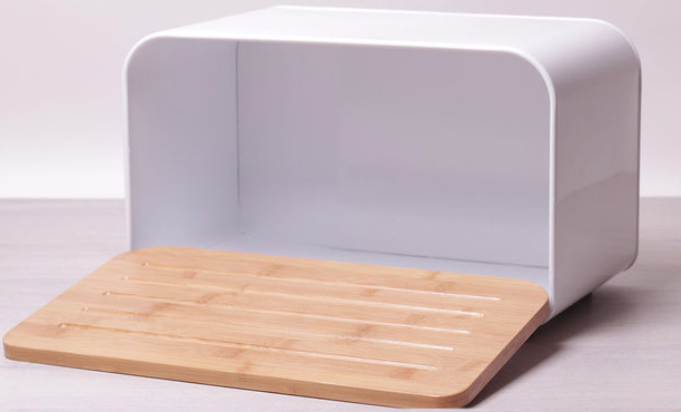 Хлібниця Kamille Breadbasket Steel&Bamboo 35х20см з нержавіючої сталі