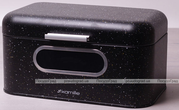 Хлібниця Kamille Breadbasket Steel 30х19.5см з нержавіючої сталі з "віконцем"