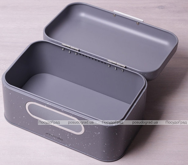 Хлібниця Kamille Breadbasket Steel 30х19.5см з нержавіючої сталі з "віконцем"