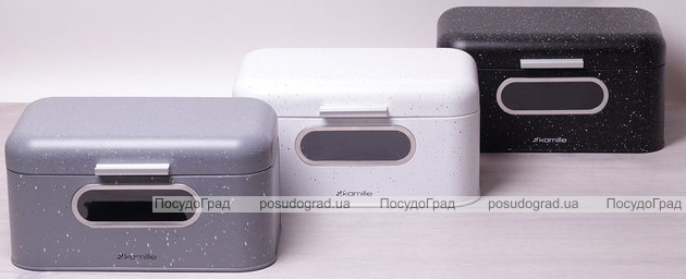 Хлібниця Kamille Breadbasket Steel 30х19.5см з нержавіючої сталі з "віконцем"