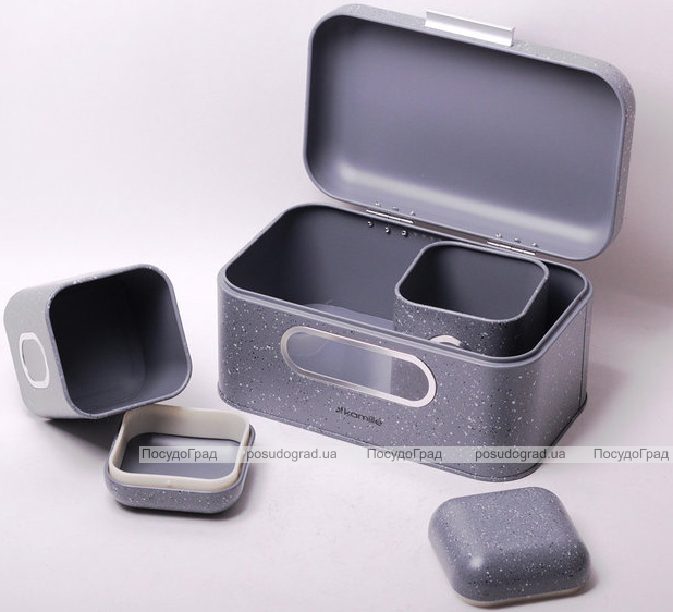 Хлебница Kamille Breadbasket Steel 30х19.5см и 2 емкости для хранения