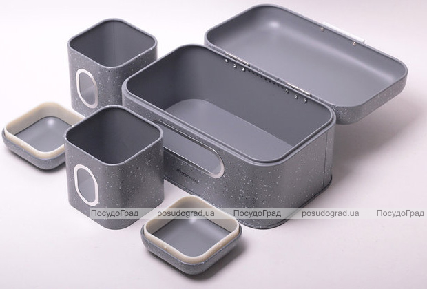 Хлебница Kamille Breadbasket Steel 30х19.5см и 2 емкости для хранения