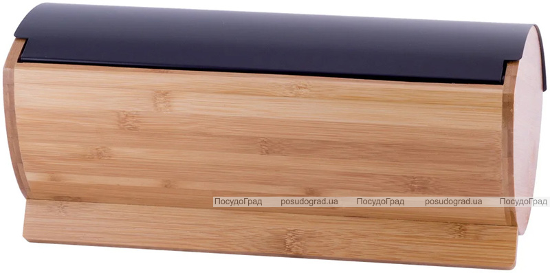 Хлібниця Kamille Breadbasket Wooden Openwork 35х25х16см бамбукова зі сталевою кришкою