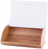 Хлібниця Kamille Breadbasket Wooden Openwork 35х25х16см бамбукова зі сталевою кришкою