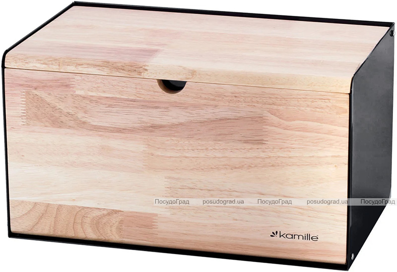 Хлібниця Kamille Breadbasket Steel&Bamboo 35.5х21.5х19.5см з нержавіючої сталі