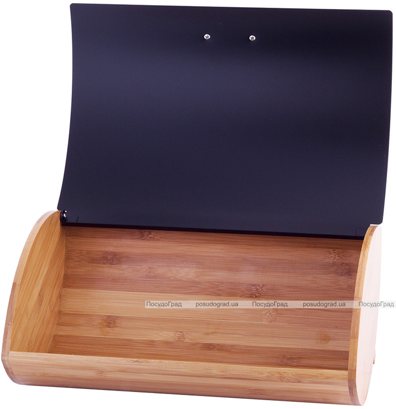 Хлібниця Kamille Breadbasket Wooden 35х25х16см бамбукова з набором ємностей для крупи (чорні)