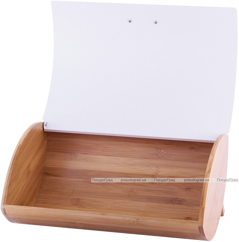 Хлібниця Kamille Breadbasket Wooden 35х25х16см бамбукова з набором ємностей для крупи (білі)