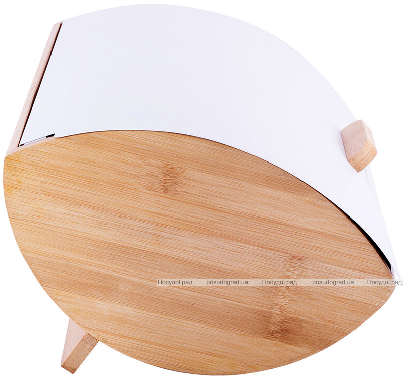 Хлібниця Kamille Breadbasket Wooden 35х25х16см бамбукова з набором ємностей для крупи (білі)