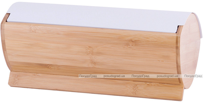 Хлібниця Kamille Breadbasket Wooden 35х25х16см бамбукова з набором ємностей для крупи (білі)