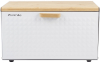 Хлібниця Kamille Breadbasket Wooden Openwork 36х22х20см бамбукова зі сталевою кришкою (біла)