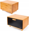 Хлібниця Kamille Black&Wood бамбукова 36х26х23см зі сталевою кришкою
