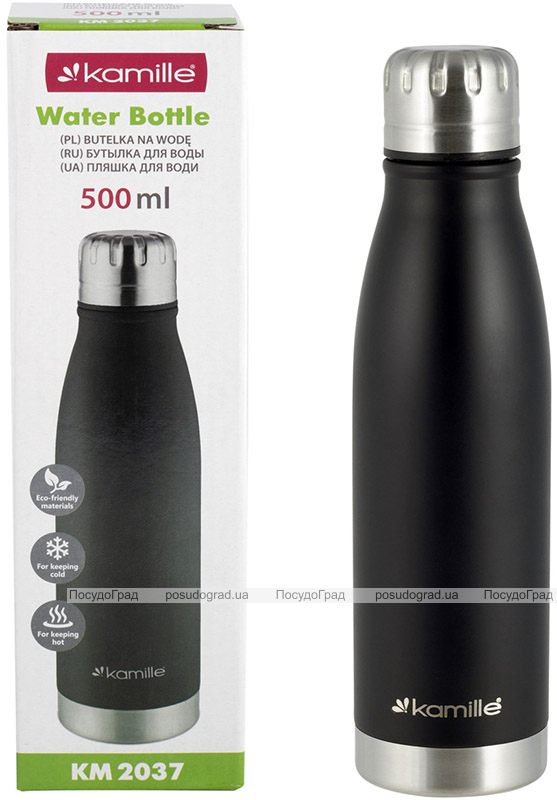 Термос-бутылка Kamille Bottle 500мл черный