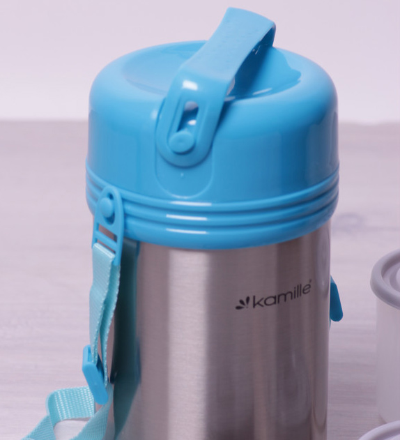 Термос харчовий Kamille Thermos Bottle 2000мл з ремінцем