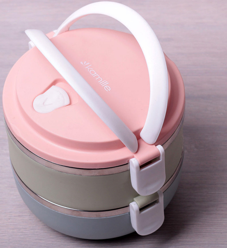 Ланч-бокс Kamille Food Box 2 ємності по 700 мл, 16.5х15х13.5см