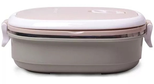 Ланч-бокс Kamille Food Box 700мл, 20х14.5х7.5см, бежевий з оливковим
