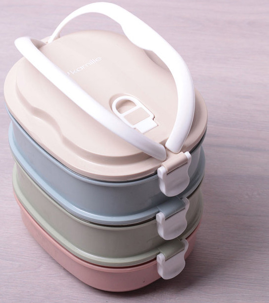 Ланч-бокс Kamille Food Box 3 ємності по 700 мл, 20х14.5х18.5см