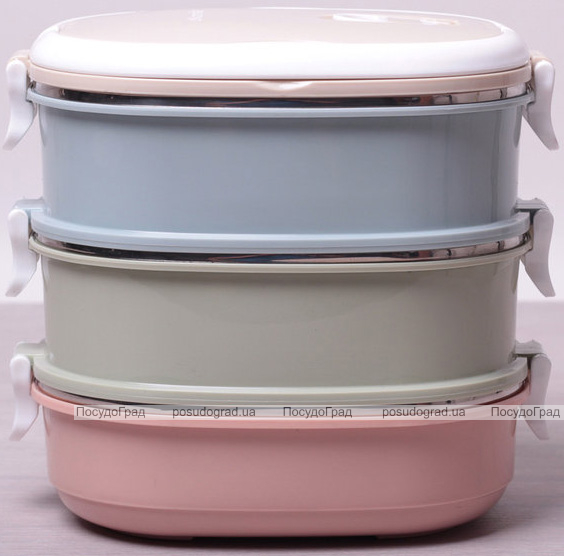 Ланч-бокс Kamille Food Box 3 ємності по 700 мл, 20х14.5х18.5см