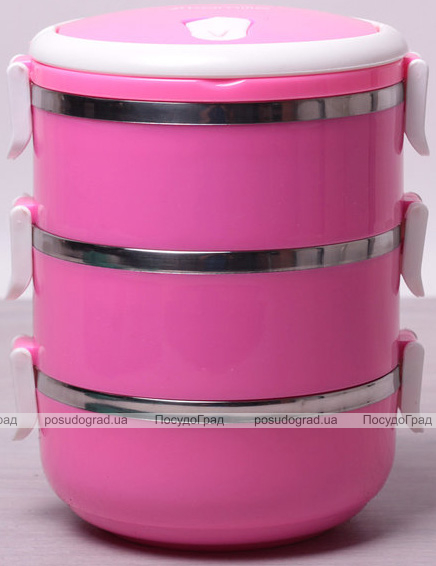 Ланч-бокс Kamille Food Box 3 ємності по 700 мл, 16.5х15х20см