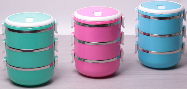 Ланч-бокс Kamille Food Box 3 ємності по 700 мл, 16.5х15х20см