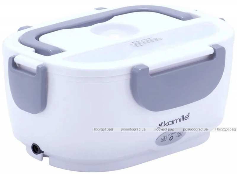 Ланч-бокс Kamille Snack 450мл + 650мл з підігрівом (220V або 12V), сірий