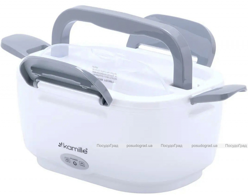 Ланч-бокс Kamille Snack 450мл + 650мл з підігрівом (220V або 12V), сірий