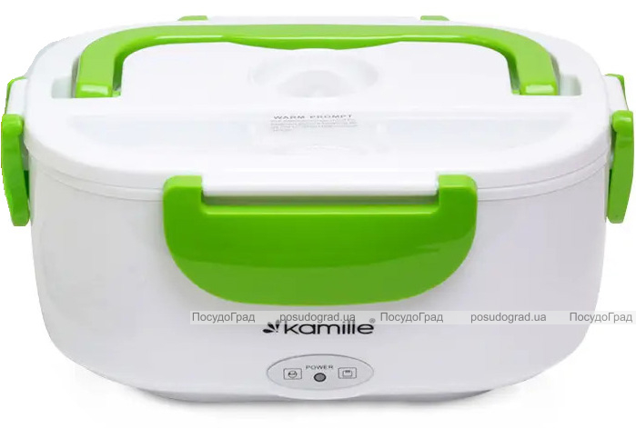 Ланч-бокс Kamille Snack 450мл + 650мл с подогревом (220V), зеленый