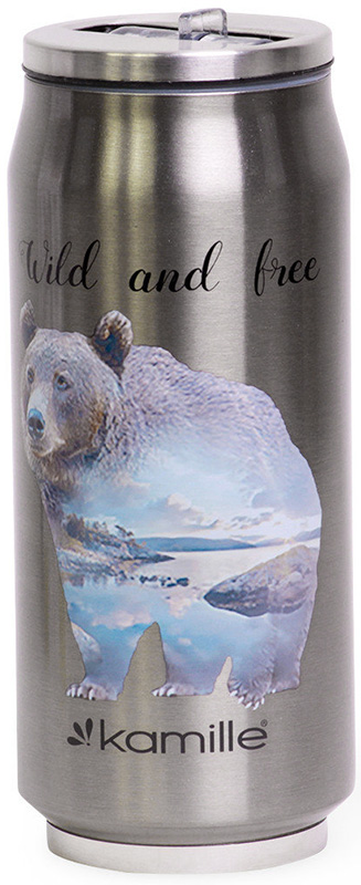 Термокружка Kamille Wild&Free 500мл з трубочкою