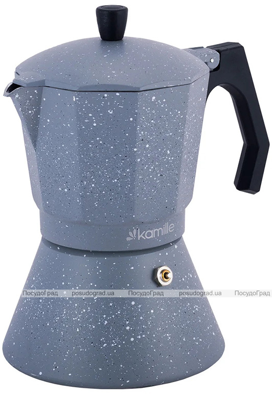 Кофеварка гейзерная Kamille Andel Grey 600мл на 12 чашек