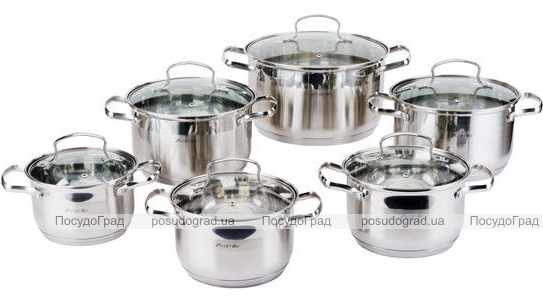 Набор кастрюль Kamille Classic 6 кастрюль 1.5л, 2х2.5л, 2х3.5л, 6л с крышками