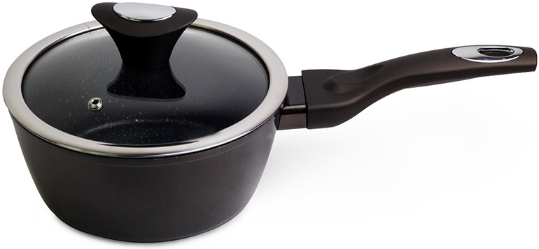 Ківш Kamille Black Gotland Ø18см зі скляною кришкою