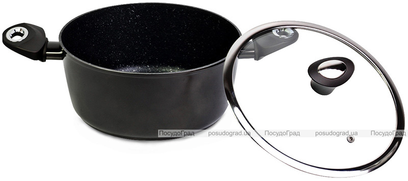 Каструля Kamille Black Gotland 4л з мармуровим антипригарним покриттям