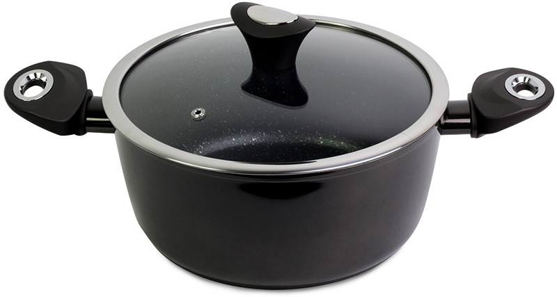 Каструля Kamille Black Gotland 4л з мармуровим антипригарним покриттям