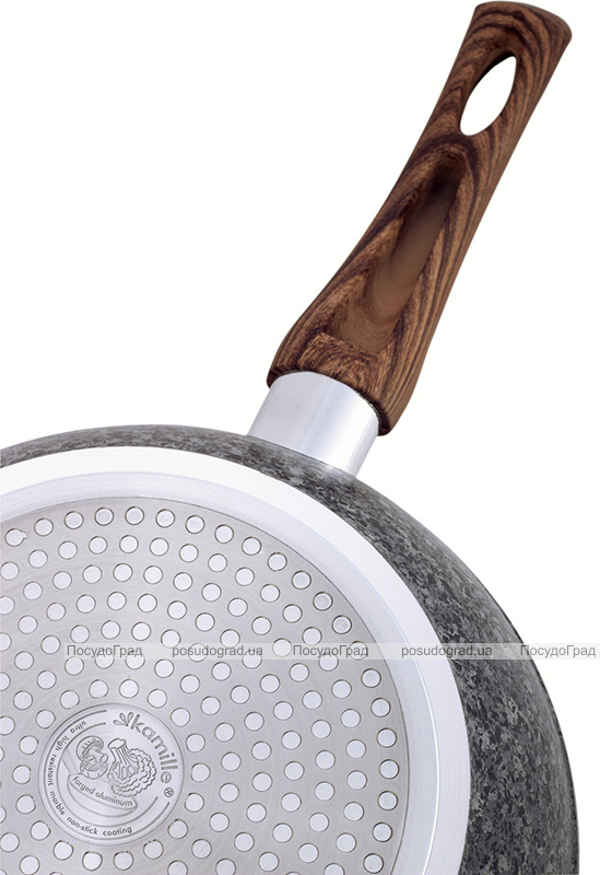 Сковорода-сотейник Kamille Grey Marble Ø24см індукційна з антипригарним покриттям
