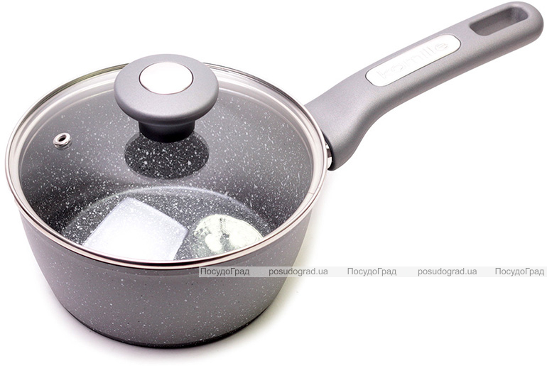 Ковш Kamille Grey Gotland Ø18см со стеклянной крышкой