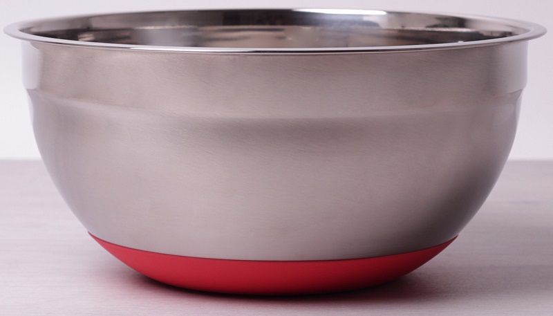 Миска сталева Kamille Labro Ø30х14см c силіконовим дном (коралова)