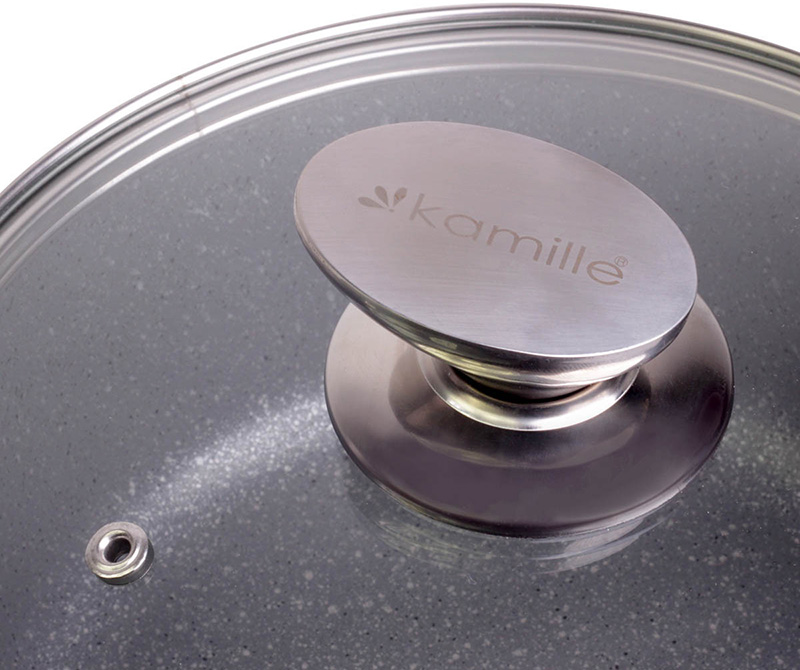 Каструля Kamille Landes Grey 6.5л з литими алюмінієвими ручками