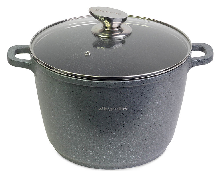 Каструля Kamille Landes Grey 6.2л з литими алюмінієвими ручками