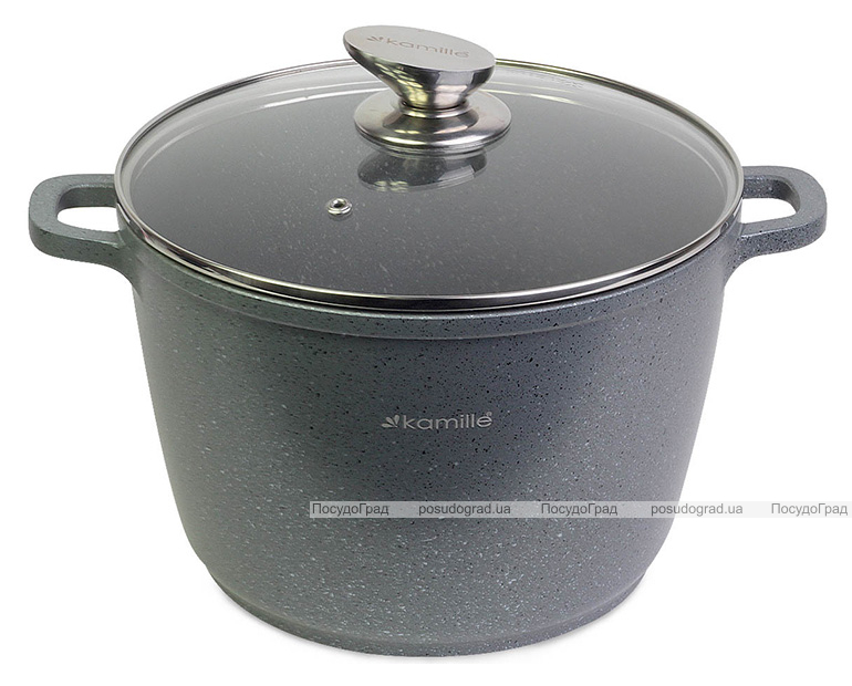 Кастрюля Kamille Landes Grey 6.2л с литыми алюминиевыми ручками
