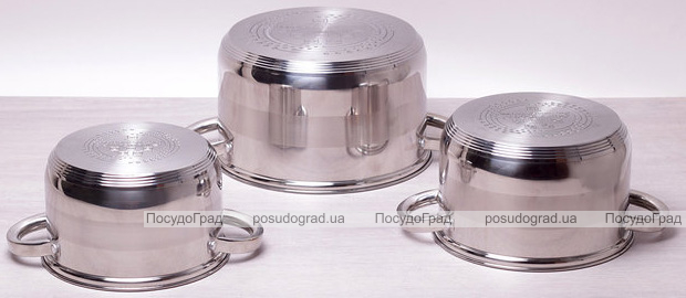 Набор 3 кастрюли Kamille Springfield 2.9л, 3.9л, 6.5л с крышками