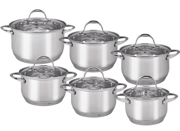 Набір каструль Kamille Classic 6 каструль 1.5л, 2х2.5л, 2х3.5л, 5.5л з кришками