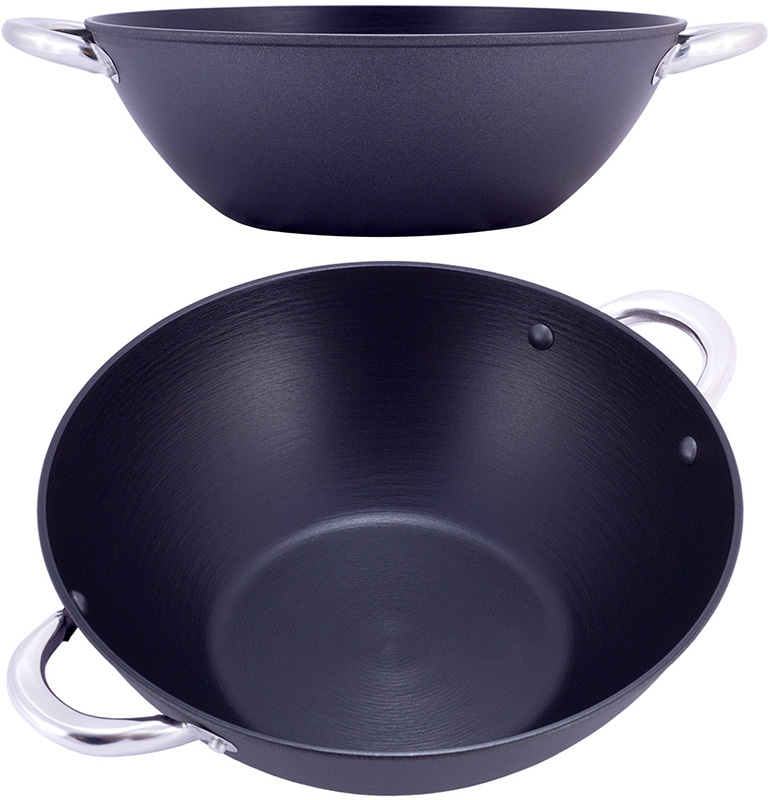 Казан чавунний "Wok" 4.5л, з антипригарним покриттям і аромо-кришкою